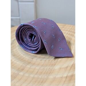 Hart Schaffner Marx Paisley Necktie Silk Blend‎ Dress Tie Purple Blue 60x3.5